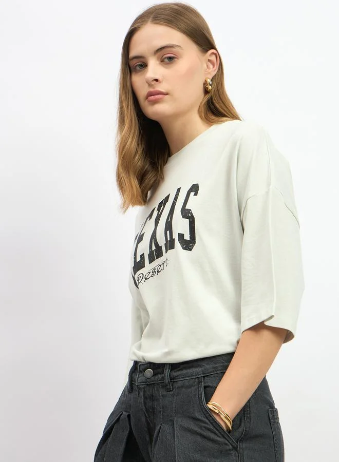 Styli Styli Graphic Print Dropped Shoulder Oversized T-Shirt