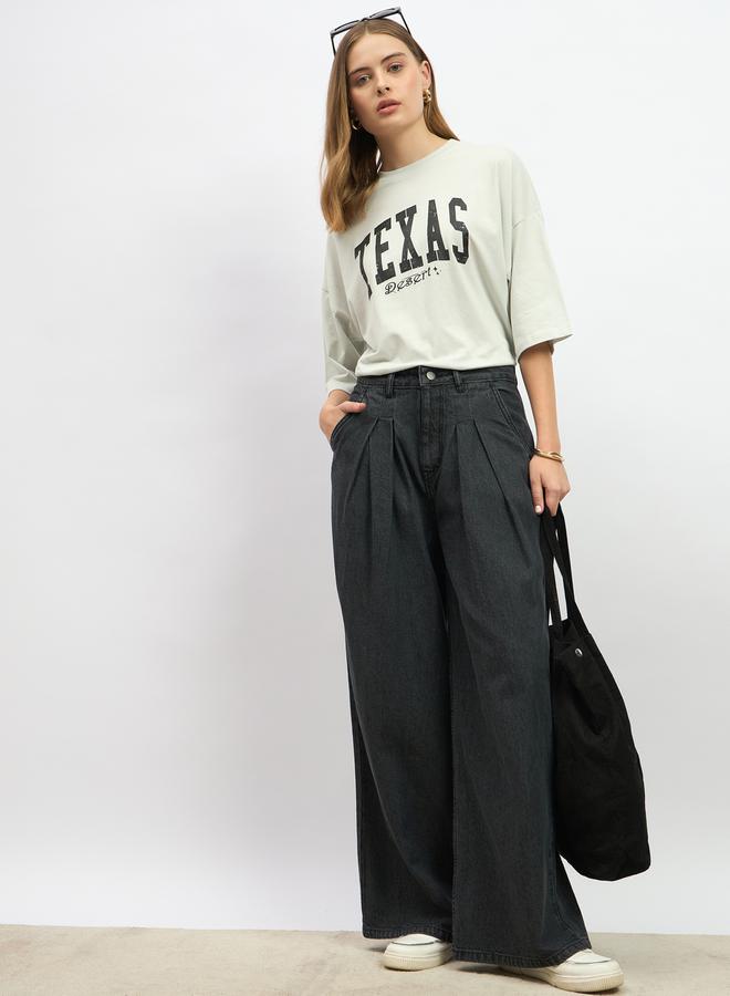 Styli Graphic Print Dropped Shoulder Oversized T-Shirt - Image 2