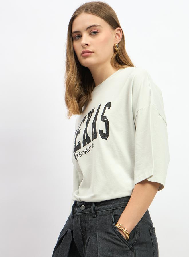 Styli Graphic Print Dropped Shoulder Oversized T-Shirt - Image 3
