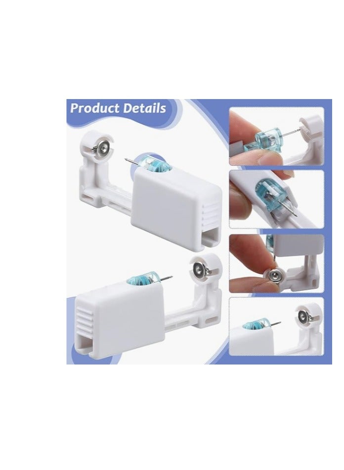 CityRiya-Long 12 Pairs No Pain Ear Piercing Kit, Disposable Self Piercing Gun with 24Pcs Ear Studs & Cleaning Tools, Portable Nose Ear Piercer for Home Household Use, Safe Easy-to-Use Body Piercing Tools for Men Women（253） - Image 2