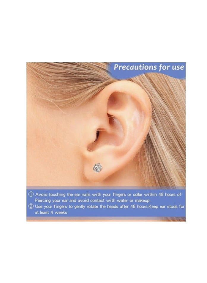 CityRiya-Long 12 Pairs No Pain Ear Piercing Kit, Disposable Self Piercing Gun with 24Pcs Ear Studs & Cleaning Tools, Portable Nose Ear Piercer for Home Household Use, Safe Easy-to-Use Body Piercing Tools for Men Women（253） - Image 5
