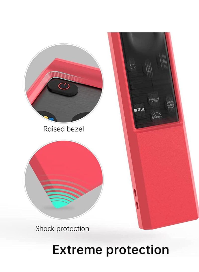 SYOSI Silicone Protective Case for Samsung Smart TV Solar Cell Remote Controller for TM2281E BN59-01385A BN59-01385B BN59-01393A Holder Shockproof Battery Back Covers(Red)  - Image 3