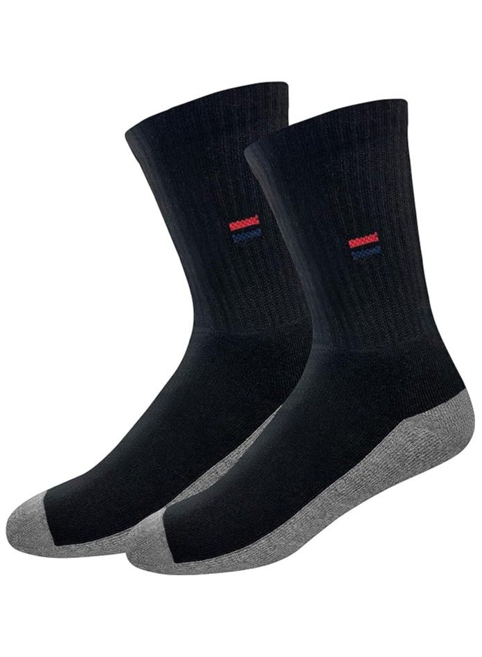 NAVYSPORT Men's Solid Cotton Cushion Comfort Crew Socks, Pack of 3 (Free Size, Multicolored) - Image 3