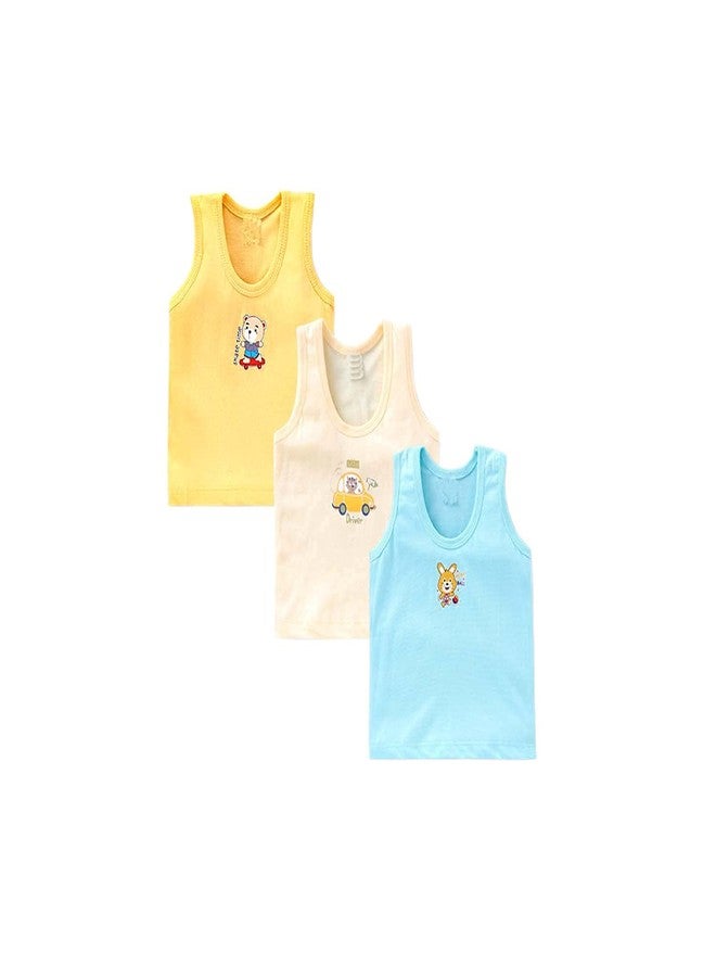 VIDHIKA New Born Boys Girls Soft Cotton Sleeveless Printed Baby Vest Inner Wear for Infants Undershirt Toddler Sando Baniyan for Kids Light Multicolor Pack of 6 (Dark Light, 12-18 Months) - Image 4