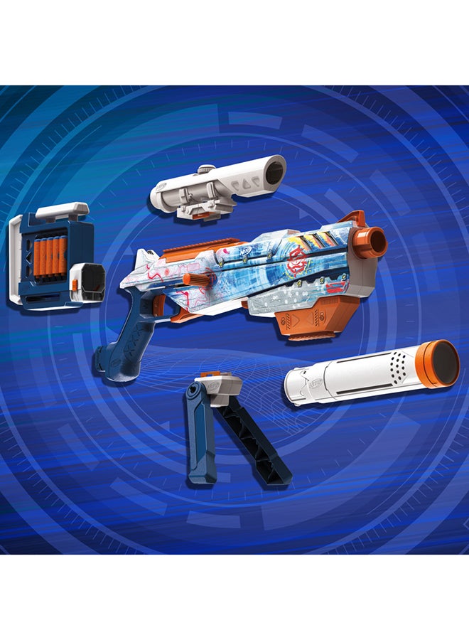 Nerf Loadout Arctic Zerostriker Blaster includes 24 Nerf N1 Darts | 4 Interchangeable Attachment Accessories | 6-Dart Internal Clip for 8+ Years | G1763 - Image 5