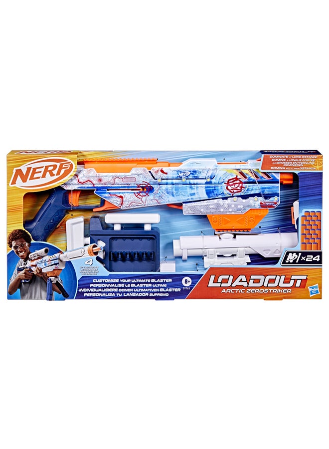 Nerf Loadout Arctic Zerostriker Blaster includes 24 Nerf N1 Darts | 4 Interchangeable Attachment Accessories | 6-Dart Internal Clip for 8+ Years | G1763 - Image 2