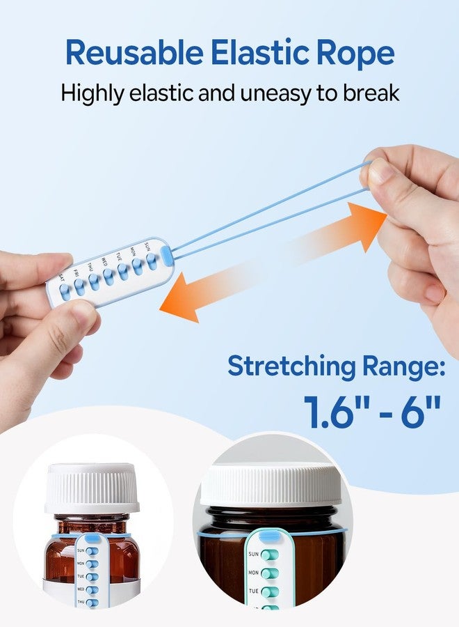 Betife 2-Pack Pill Reminder Tracker - Elastic Lanyard & 3M Stickers, Reusable Medication Reminder for Most Pill Bottles, Daily Habit Tracker for Seniors & Busy Adults - Image 5