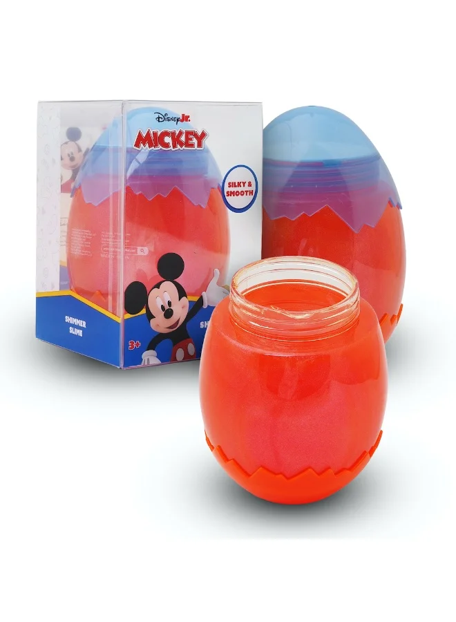 ديزني Mickey 420ml Clear Shimmer Slime | Silky & Smooth Slime | Mess Free, Stress Relief Toy | Red | Age 3+ Year