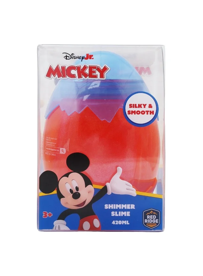 ديزني Mickey 420ml Clear Shimmer Slime | Silky & Smooth Slime | Mess Free, Stress Relief Toy | Red | Age 3+ Year