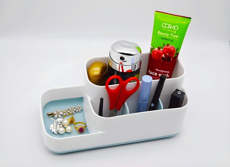 Jinila 5 Compartment Toothbrush Toothpaste Tongue Cleaner Holder Shaving kit Toiletries Organizer Stend for Kitchen and Bathroom Sink (Pack of 1, Multicolor) - Image 5