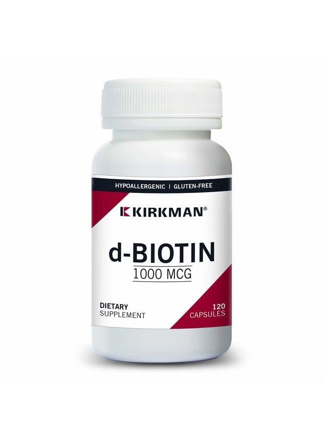 Kirkman d-Biotin 1000 mcg Capsules - Hypo - 120 count - Image 1