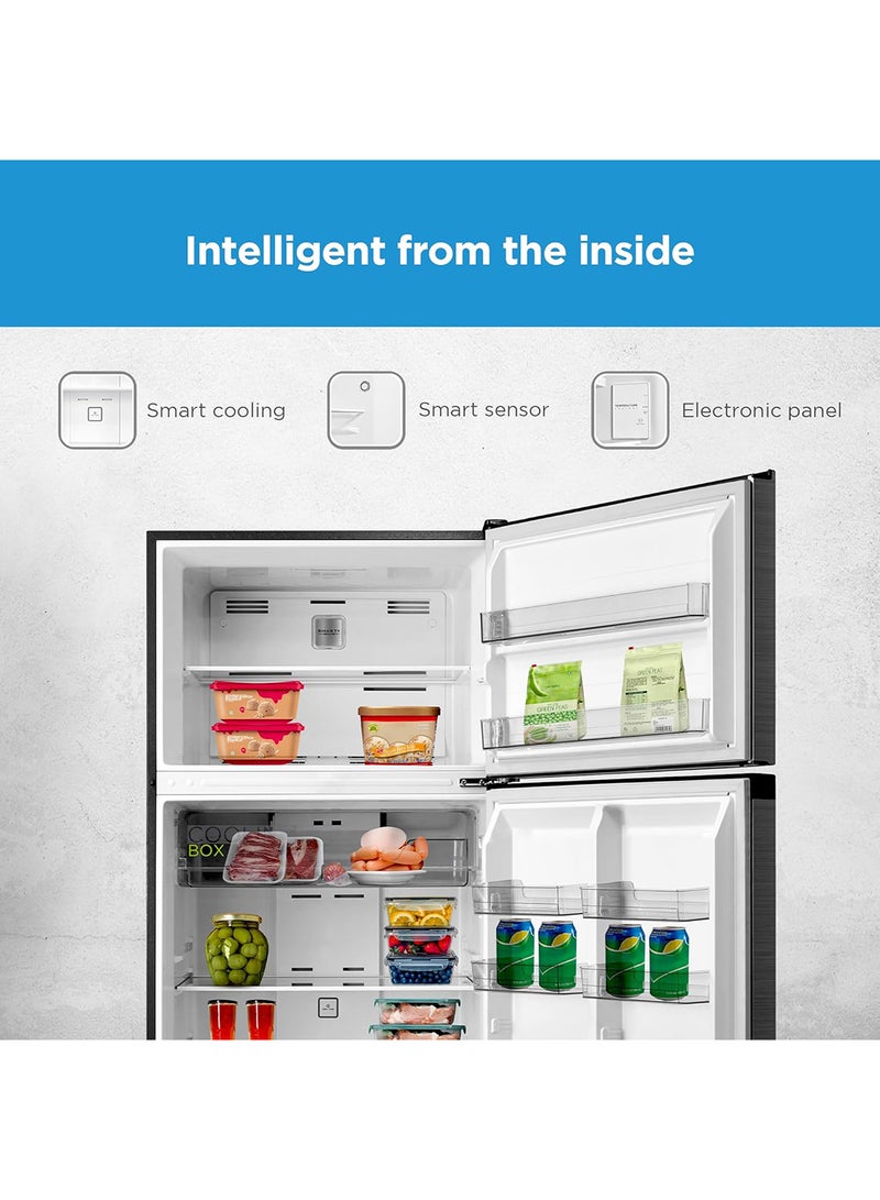 Midea 723L Gross & 535L Net Capacity Double Door Refrigerator With Control Panel, Equipped With Smart Sensor, Electronic Control, Inverter Quattro, Active-C Fresh Technology 723 L MDRT723MTE46AED Silver - Image 3