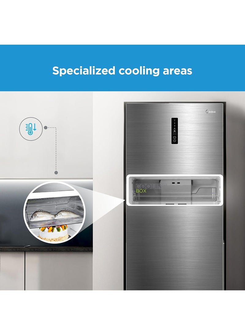 Midea 723L Gross & 535L Net Capacity Double Door Refrigerator With Control Panel, Equipped With Smart Sensor, Electronic Control, Inverter Quattro, Active-C Fresh Technology 723 L MDRT723MTE46AED Silver - Image 2