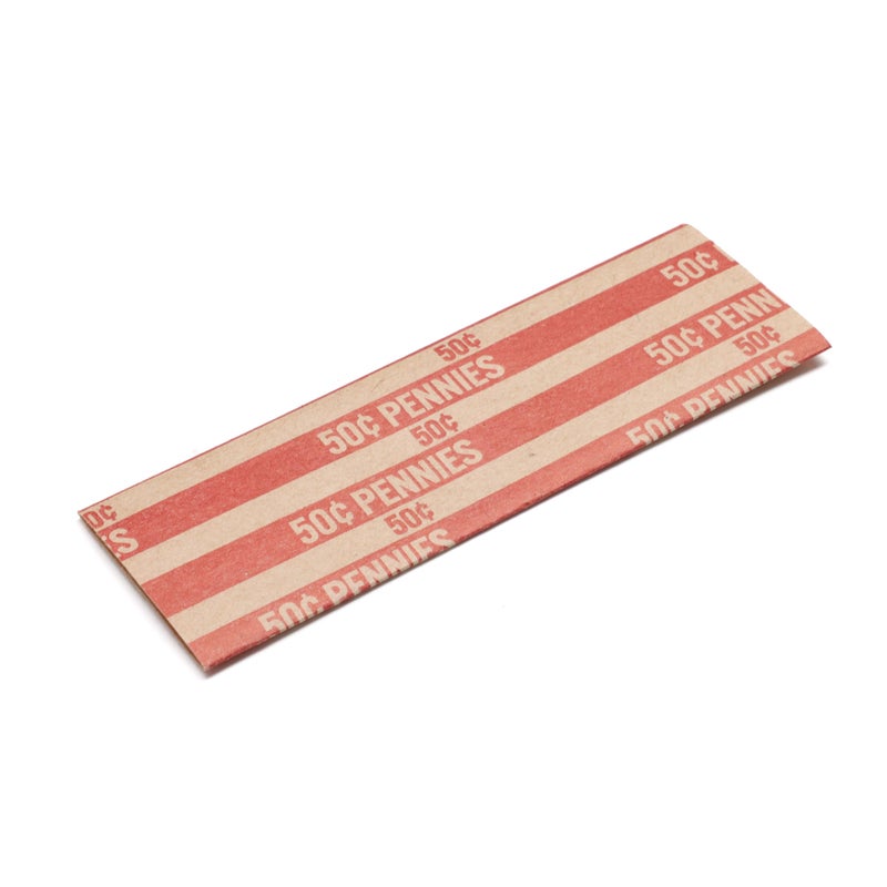 Huron Flat Coin Wrapper, Penny $.50 Cent Red Rolls (250 pcs) - Image 3