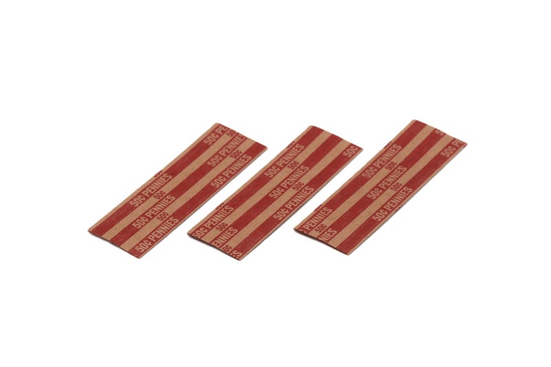 Huron Flat Coin Wrapper, Penny $.50 Cent Red Rolls (250 pcs) - Image 2