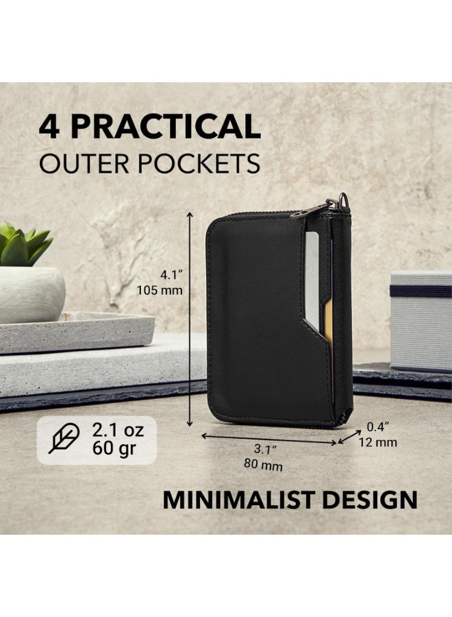 Vaultskin Notting Hill zip wallet with RFID protection (Black) - Image 2