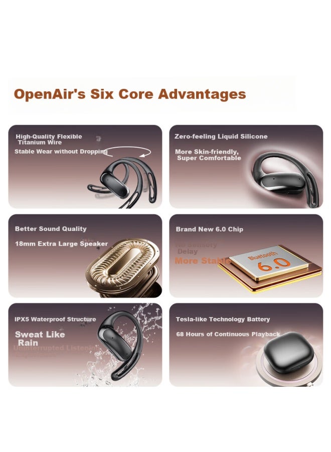 Viken [latest 2025 Model | Harman Kardon Grade] Bone Conduction Bluetooth Earphones, Over-ear Concept, Sports Running, Wireless, Open-style, Non-in, Ear-friendly, Ultra-long Battery Life - Image 1