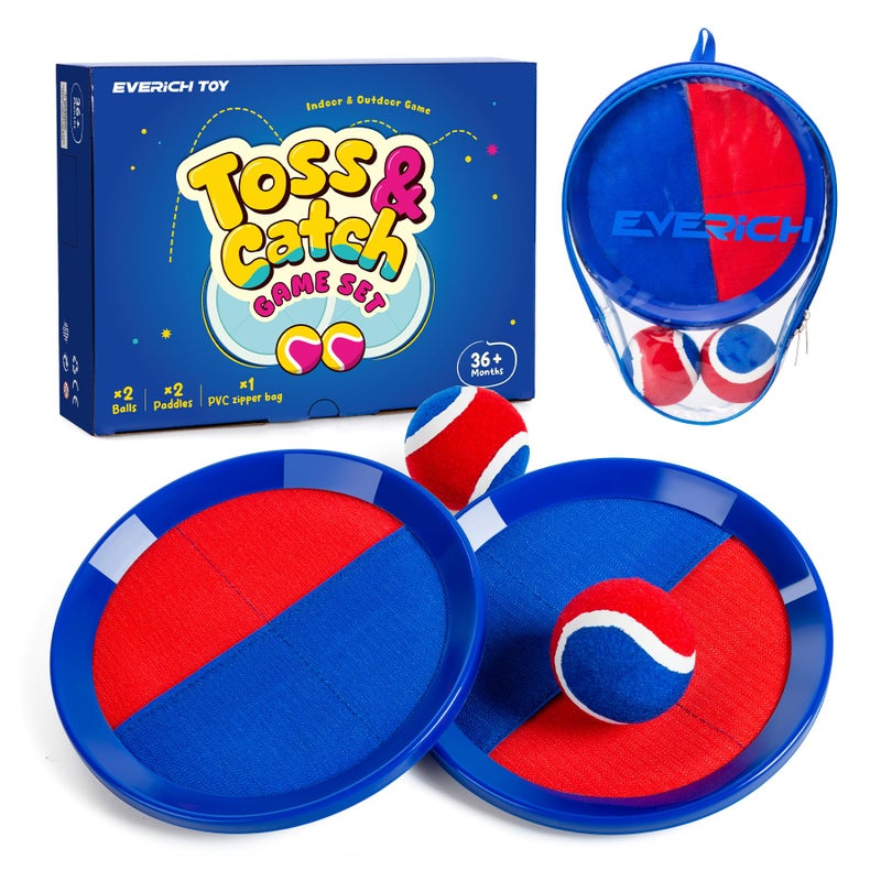 EVERICH TOY Upgraded Toss and Catch Ball Game Set Kids Toy Stocking Stuffers for Boys Girls Ages 312 Includes 2 Paddles 2 Sticky Balls WaterResistant Indoor Outdoor Toy for Beach Pool Yard - Image 3
