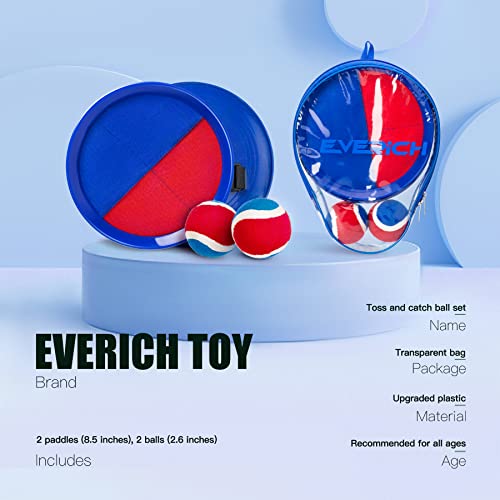 EVERICH TOY Upgraded Toss and Catch Ball Game Set Kids Toy Stocking Stuffers for Boys Girls Ages 312 Includes 2 Paddles 2 Sticky Balls WaterResistant Indoor Outdoor Toy for Beach Pool Yard - Image 5