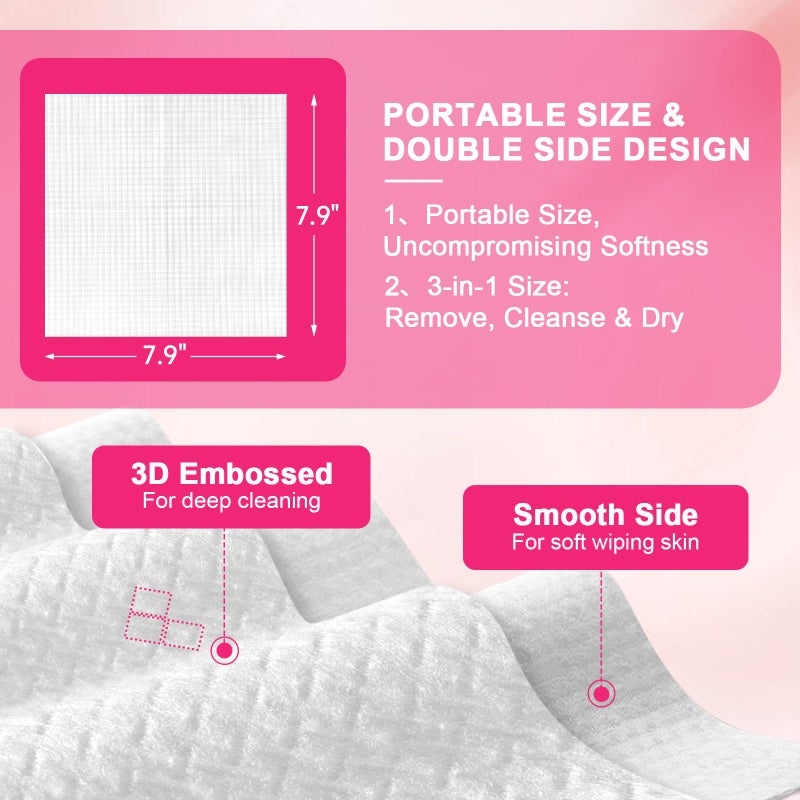 FACEMADE 48 Count (4 Packs) Disposable Travel Towels, 100% USDA Biobased Face Towels Disposable for Outdoor Cleaning, Clean Towels for Remove, Cleanse & Dry, Super Soft and Thick Dry Wipes - Image 4