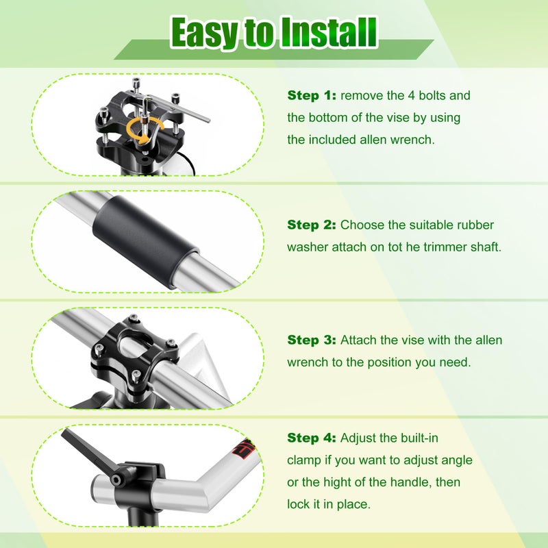 Yomoho Upgraded Ergonomic Trimmer Grip, String Trimmer Handle, with Trimmer Shoulder Harness, Weed Eater Handle Extension for Trimming, Weedeater Handle Grip for String Trimmer, Lawn Care and Landscaping - Image 5