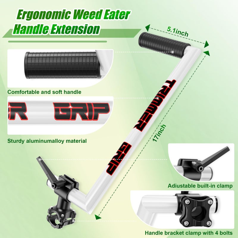Yomoho Upgraded Ergonomic Trimmer Grip, String Trimmer Handle, with Trimmer Shoulder Harness, Weed Eater Handle Extension for Trimming, Weedeater Handle Grip for String Trimmer, Lawn Care and Landscaping - Image 3