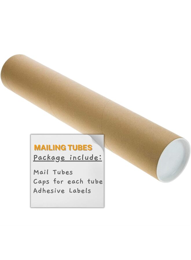 Mailing Tubes, Posters Tubes, Mailing Tubes with Plastic Caps Shipping, Cardboard, Blueprints, Artwork Poster, Kraft Extra Heavy-Duty Thickness Posters, 2 X 12 Inch - Image 1
