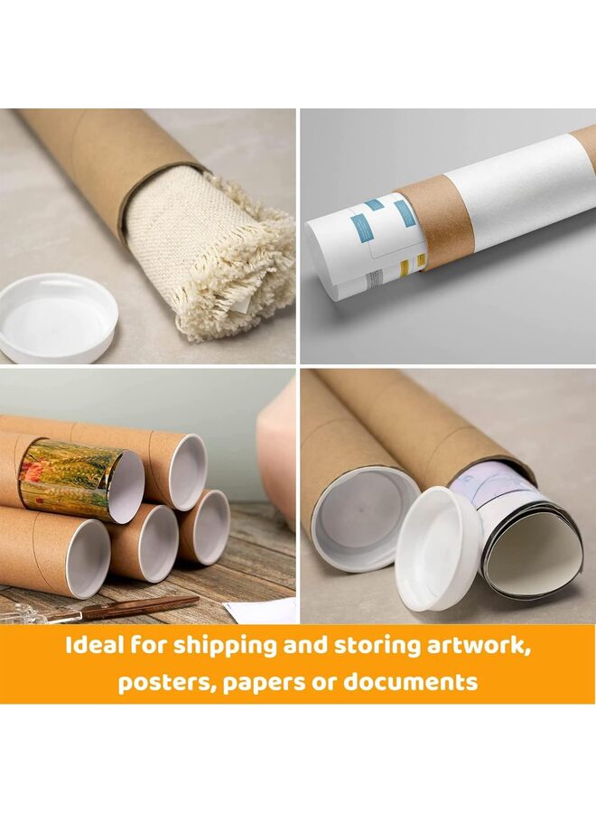 Mailing Tubes, Posters Tubes, Mailing Tubes with Plastic Caps Shipping, Cardboard, Blueprints, Artwork Poster, Kraft Extra Heavy-Duty Thickness Posters, 2 X 12 Inch - Image 4
