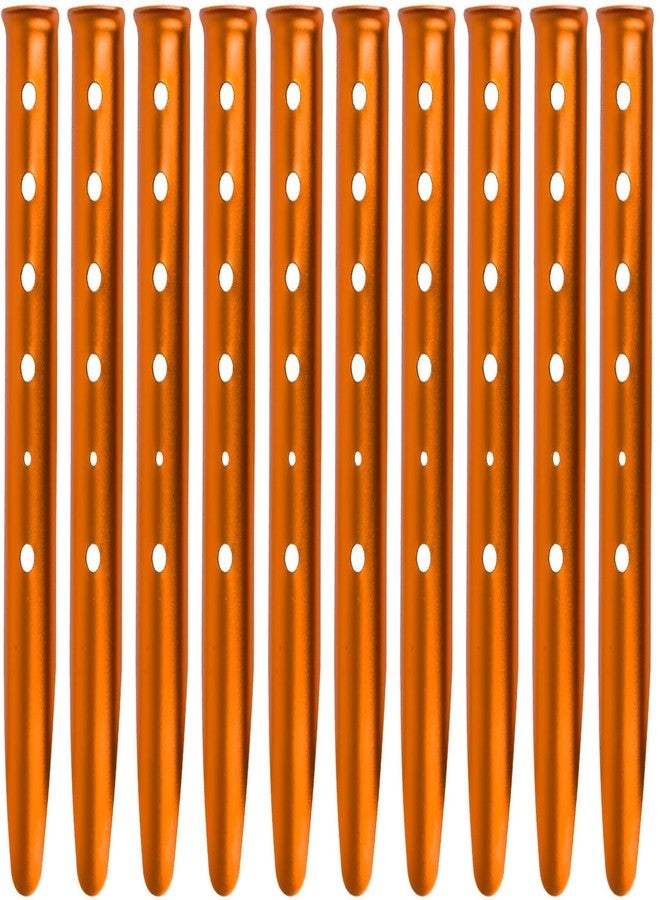 Takelablaze Aluminum Tent Stakes for Camping in Snow & Sand 10PCS Beach Canopy Tent Stakes U-Shaped Tent Pegs Lightweight Ground Nails for Beach Shade Canopy Hiking Backpacking Boating Picnic (Orange) - Image 1