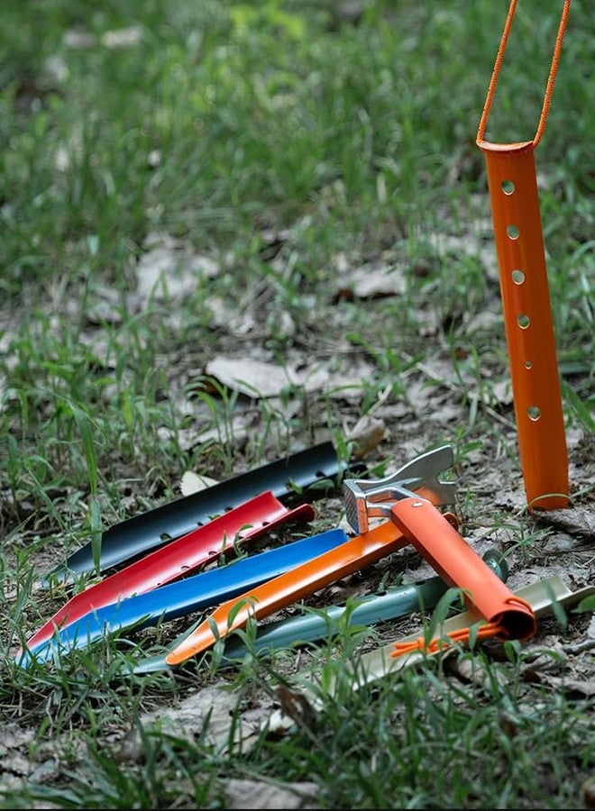 Takelablaze Aluminum Tent Stakes for Camping in Snow & Sand 10PCS Beach Canopy Tent Stakes U-Shaped Tent Pegs Lightweight Ground Nails for Beach Shade Canopy Hiking Backpacking Boating Picnic (Orange) - Image 3