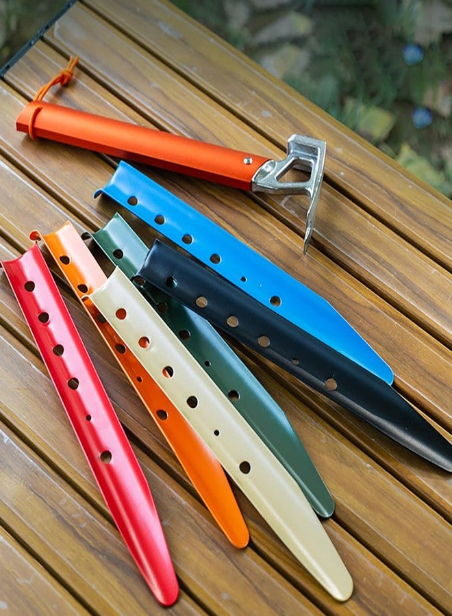 Takelablaze Aluminum Tent Stakes for Camping in Snow & Sand 10PCS Beach Canopy Tent Stakes U-Shaped Tent Pegs Lightweight Ground Nails for Beach Shade Canopy Hiking Backpacking Boating Picnic (Orange) - Image 4