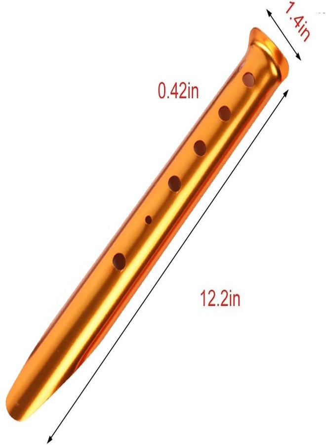 Takelablaze Aluminum Tent Stakes for Camping in Snow & Sand 10PCS Beach Canopy Tent Stakes U-Shaped Tent Pegs Lightweight Ground Nails for Beach Shade Canopy Hiking Backpacking Boating Picnic (Orange) - Image 2