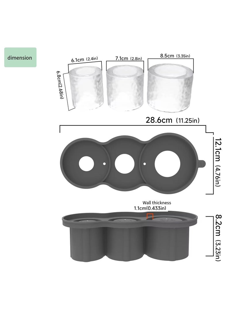 blue color silicone reusable ice ball mold ice cube mold tray with lid for tumbler cup accessories 20-40 oz - Image 2