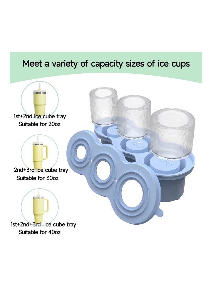 blue color silicone reusable ice ball mold ice cube mold tray with lid for tumbler cup accessories 20-40 oz - Image 4