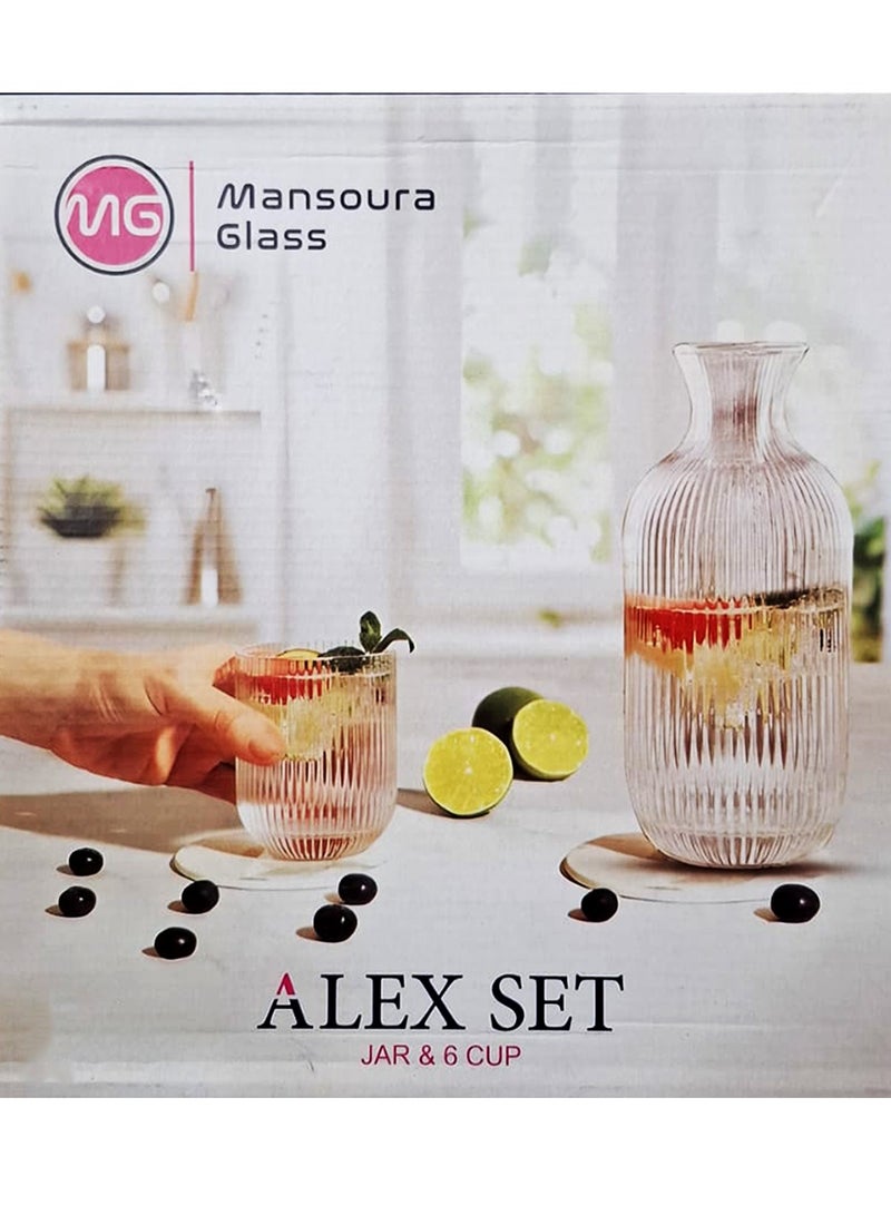 Glass Jug Water Pitcher 1.6L - Water and Juice Glasses Set of 6 | Glass Pitcher Set Jug  - Image 4