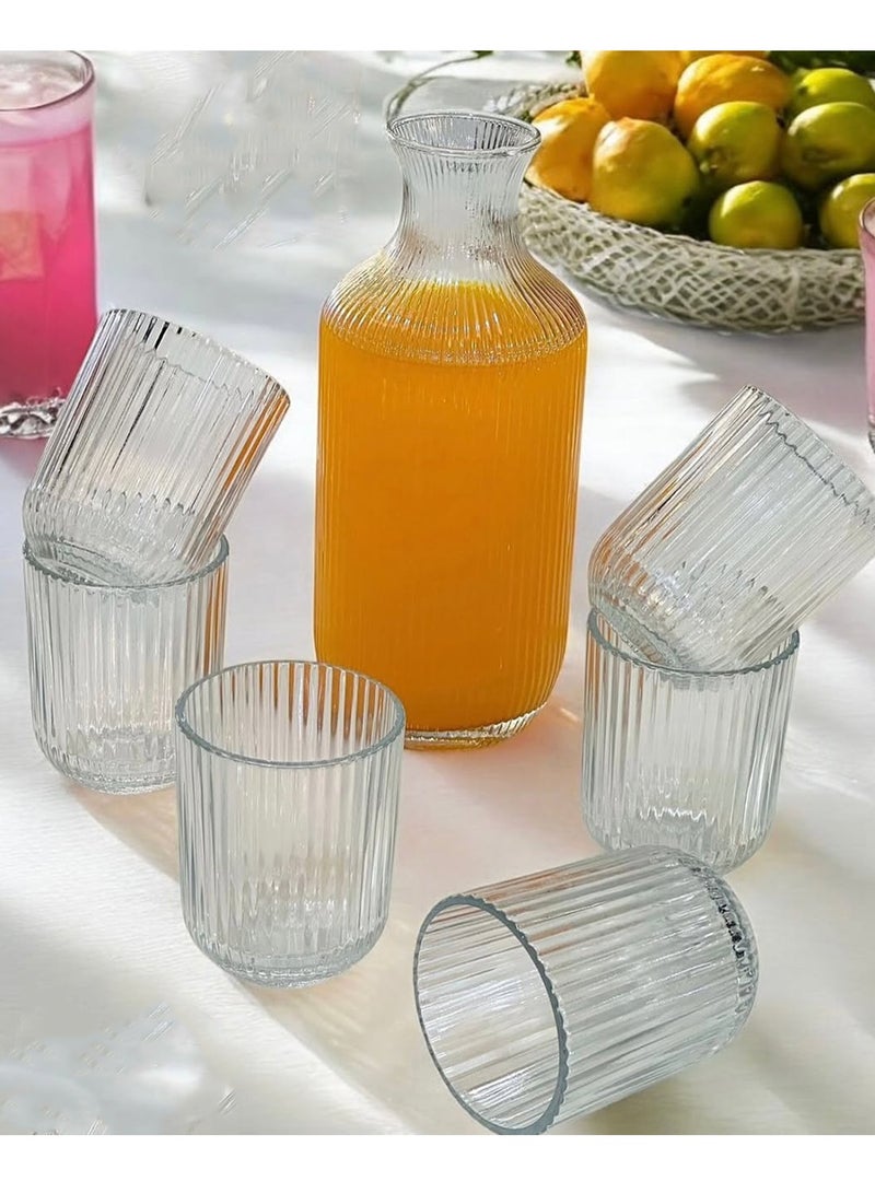 Glass Jug Water Pitcher 1.6L - Water and Juice Glasses Set of 6 | Glass Pitcher Set Jug  - Image 3