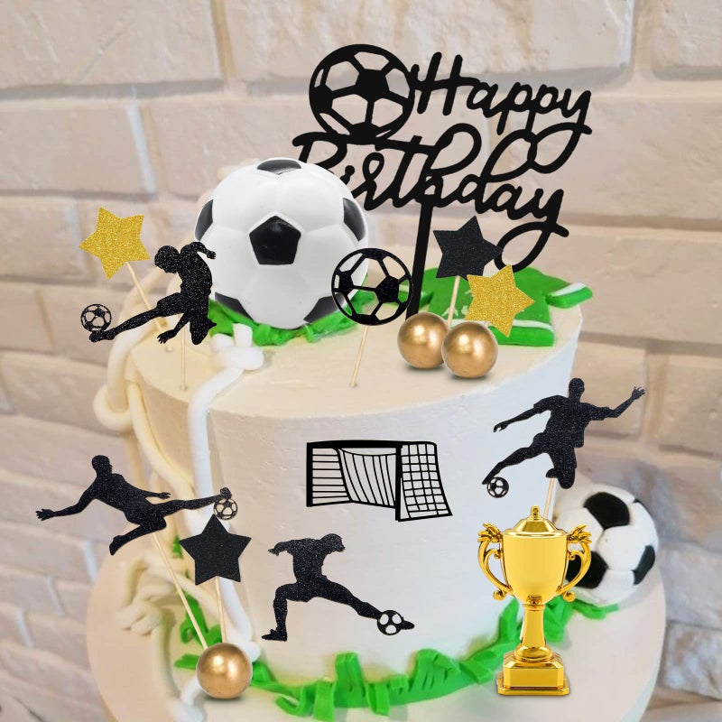 Lukinuo 29pcs Soccer Cake Topper Soccer Birthday Cake Decoration Sports Ball Player Cake Decorations for Men Boy Football Sport Theme Birthday Party Suppplies - Image 3