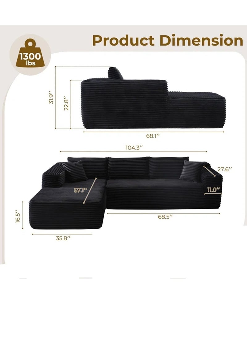 Poppins Home Stylish L Shaped Fabric Sofa A Modern Corner Sectional for Sophisticated Living  - Image 2