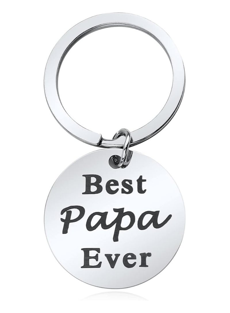 أوزيغالور سلسلة مفاتيح الأب، أفضل سلسلة مفاتيح من الفولاذ المقاوم للصدأ للأب أفضل أب على الإطلاق لهدايا عيد ميلاد عيد الأب عيد الميلاد سلسلة مفاتيح من ابن الابنة الابن للأطفال - Image 1