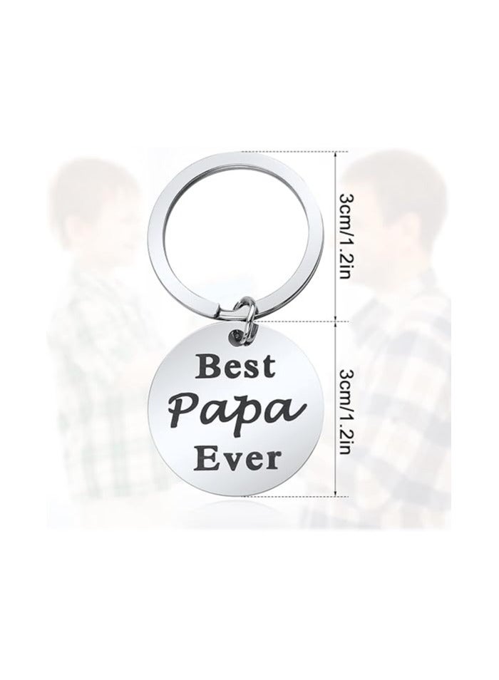 أوزيغالور سلسلة مفاتيح الأب، أفضل سلسلة مفاتيح من الفولاذ المقاوم للصدأ للأب أفضل أب على الإطلاق لهدايا عيد ميلاد عيد الأب عيد الميلاد سلسلة مفاتيح من ابن الابنة الابن للأطفال - Image 2