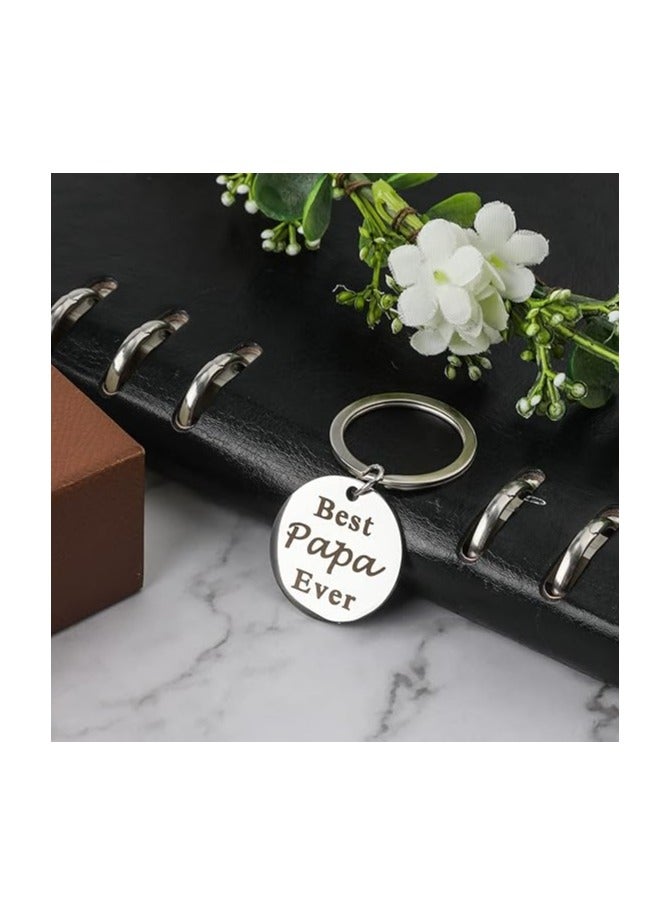 أوزيغالور سلسلة مفاتيح الأب، أفضل سلسلة مفاتيح من الفولاذ المقاوم للصدأ للأب أفضل أب على الإطلاق لهدايا عيد ميلاد عيد الأب عيد الميلاد سلسلة مفاتيح من ابن الابنة الابن للأطفال - Image 3