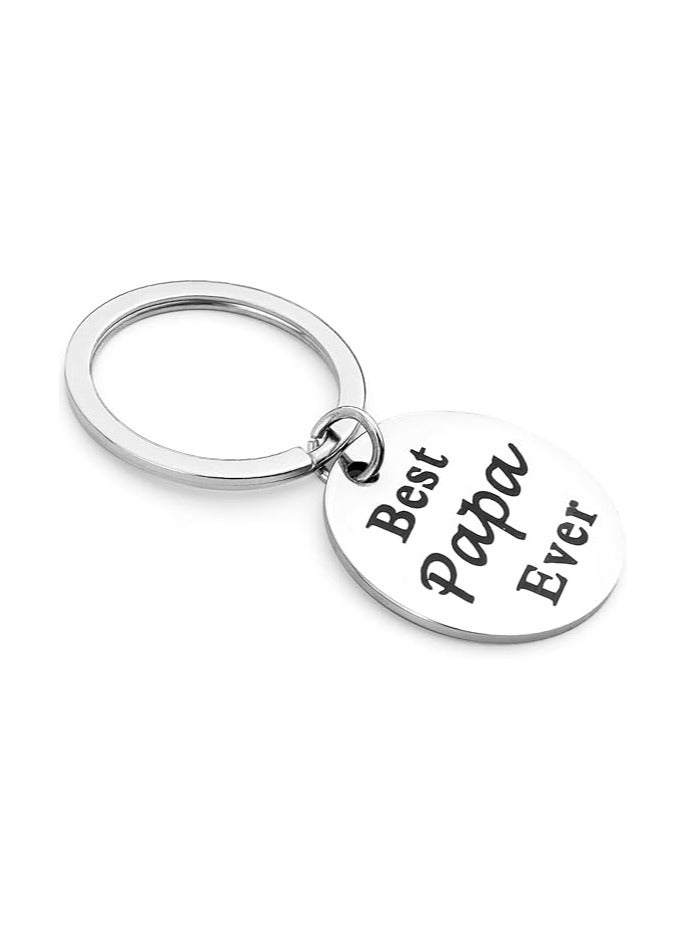 أوزيغالور سلسلة مفاتيح الأب، أفضل سلسلة مفاتيح من الفولاذ المقاوم للصدأ للأب أفضل أب على الإطلاق لهدايا عيد ميلاد عيد الأب عيد الميلاد سلسلة مفاتيح من ابن الابنة الابن للأطفال - Image 4