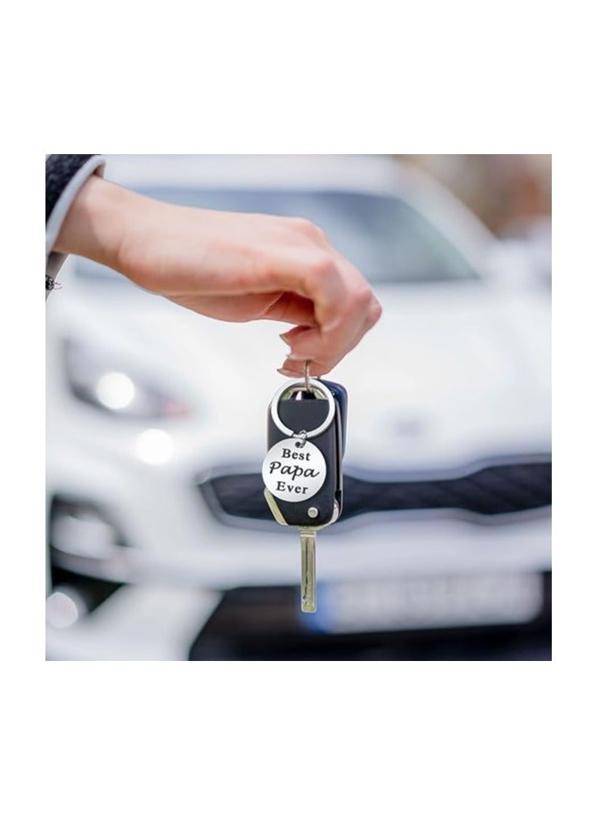 أوزيغالور سلسلة مفاتيح الأب، أفضل سلسلة مفاتيح من الفولاذ المقاوم للصدأ للأب أفضل أب على الإطلاق لهدايا عيد ميلاد عيد الأب عيد الميلاد سلسلة مفاتيح من ابن الابنة الابن للأطفال - Image 5