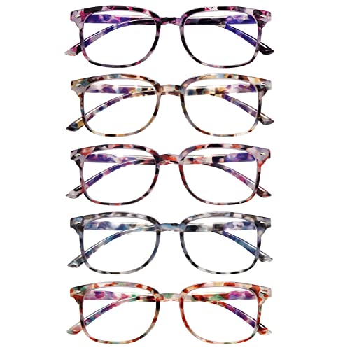 STASTEND 5 Pack Reading Glasses Blue Light Blocking for WomenComputer Readers with Spring Hinge MulticolorC2 15 multiplier_x - Image 2