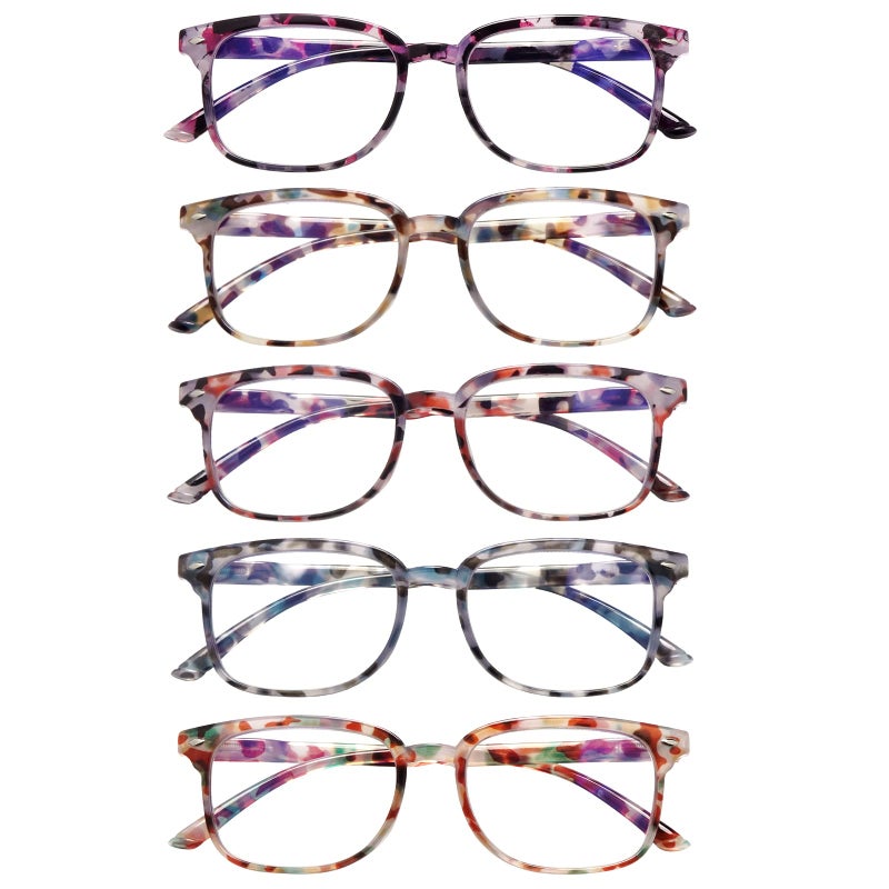 STASTEND 5 Pack Reading Glasses Blue Light Blocking for WomenComputer Readers with Spring Hinge MulticolorC2 15 multiplier_x - Image 3