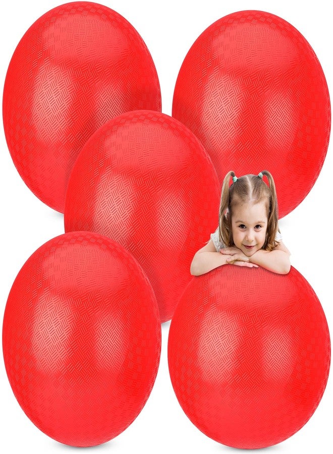 Yunsailing 5 Pack 18 Inch Large Bouncy Balls Giant Inflatable Red Playground Balls with Hand Air Pump for Outdoor Indoor Activity Beach Park Backyard Game Supplies - Image 1