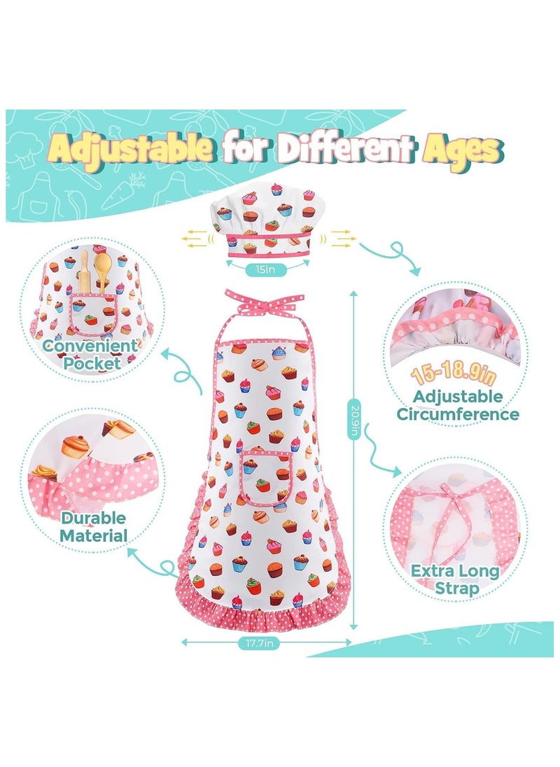 Hihonor Montessori Kids Cooking Baking Set,Kids Chef Outfit Set 20PCS Includes Chef Hat,Apron Mitt&Utensil for Little Girls Boys,Children Dress up Pretend Gift Chef Role Play Costume Set for Toddlert/Age 3-8 - Image 4