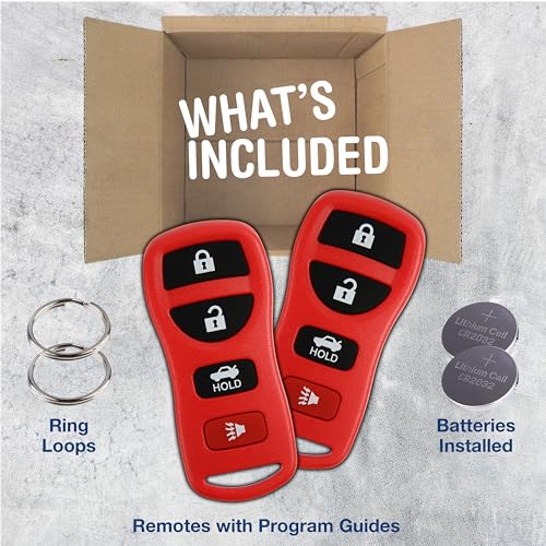 KeylessOption 2X KeylessOption Key Fob for 2002 2003 2004 2005 2006 2007 2008 2009 2010 2011 2012 2013 2014 2015 2016 2017 Nissan Altima Maxima Infiniti Remote, 4-Button KBRASTU15, Programming Guide Included - Image 2