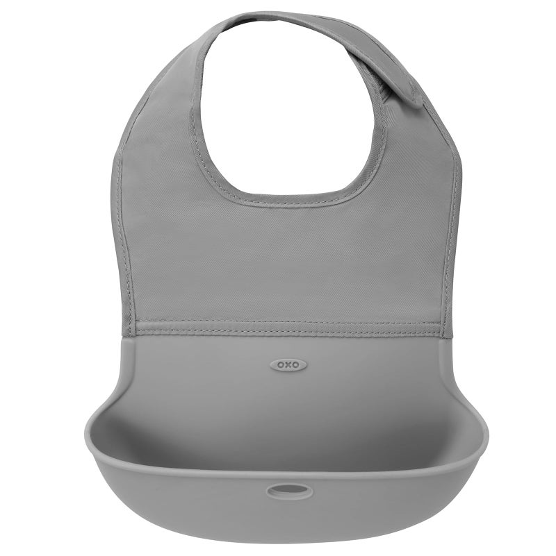 OXO Tot Roll- Up Bib 2-Pack Gray/Teal - Image 5