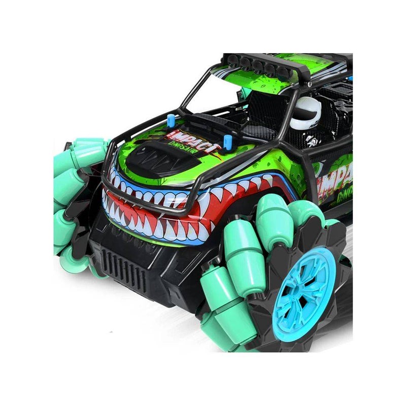 Crazon Impact Dinosaur Drift Stunt RC Car (2.4 GHz, Black/Green) - Image 3
